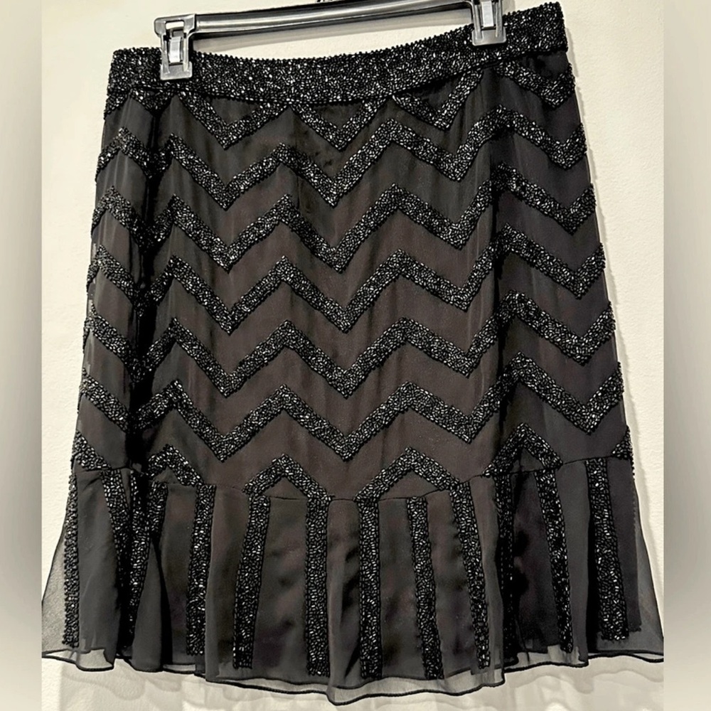 Lotus Threads New York Beaded Whimsigoth Embroidered Sequin Couture Skirt Size S